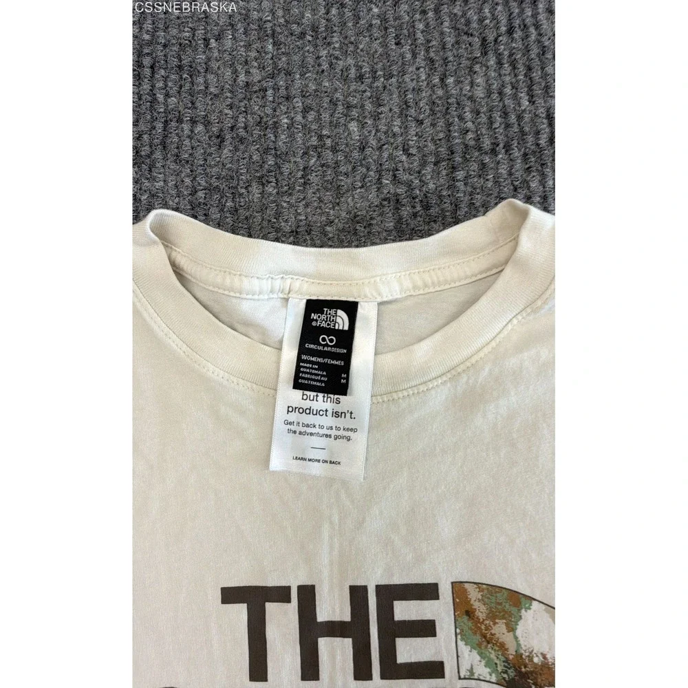 The North Face Cream Shirt Men Camo Half Dome Logo Graphic Tee - Size M